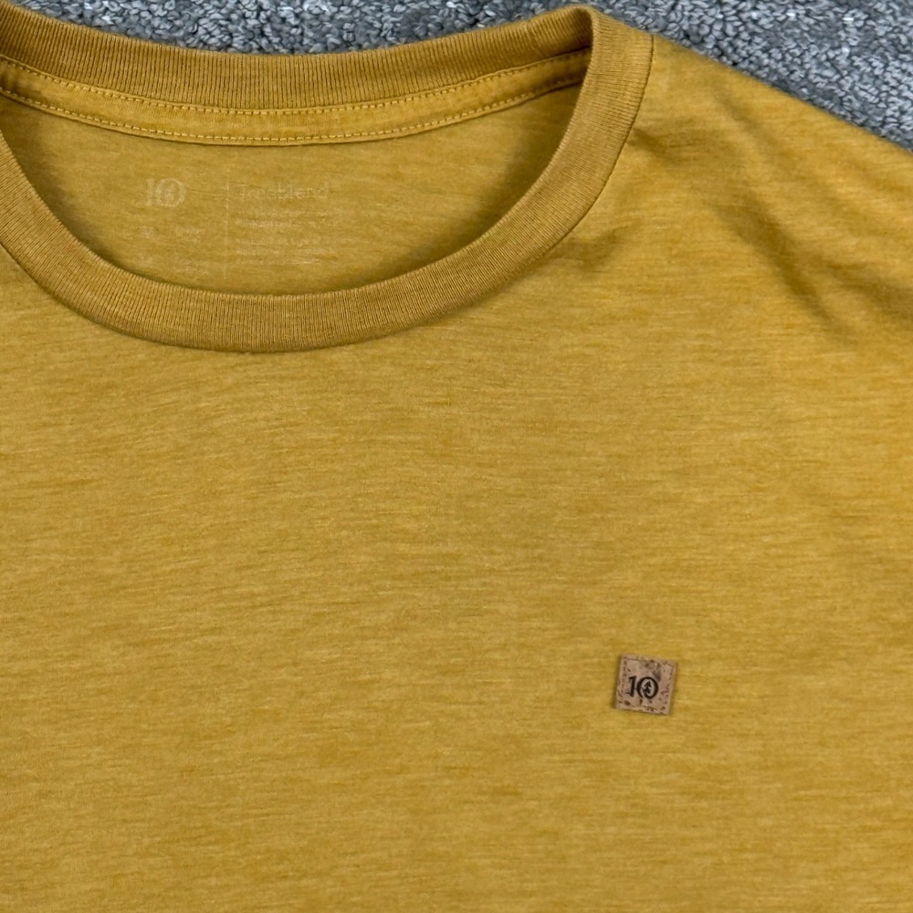 tentree T-Shirt Mens Medium Mustard Yellow TreeBlend Short Sleeve Crew Neck